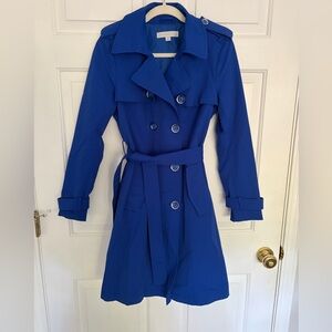 New York & Company Vibrant Blue Trench Jacket